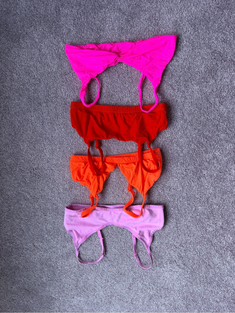 SKIMS Colorblock Bralette Set - Hot Pink, Red, Orange, Lilac